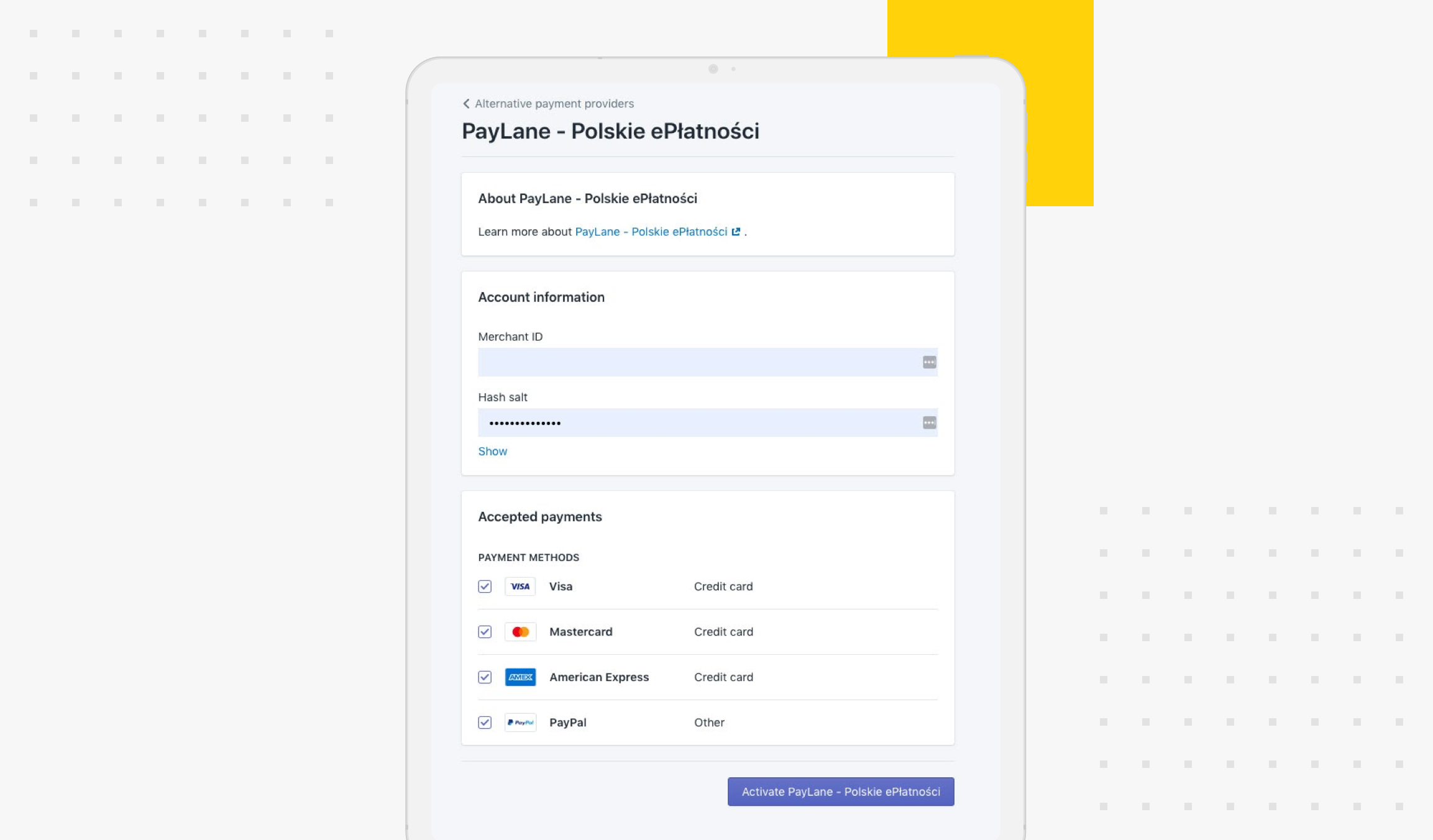 PayLane - payment methods