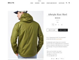 brooklyn product page makes it one of the best themes for fashion