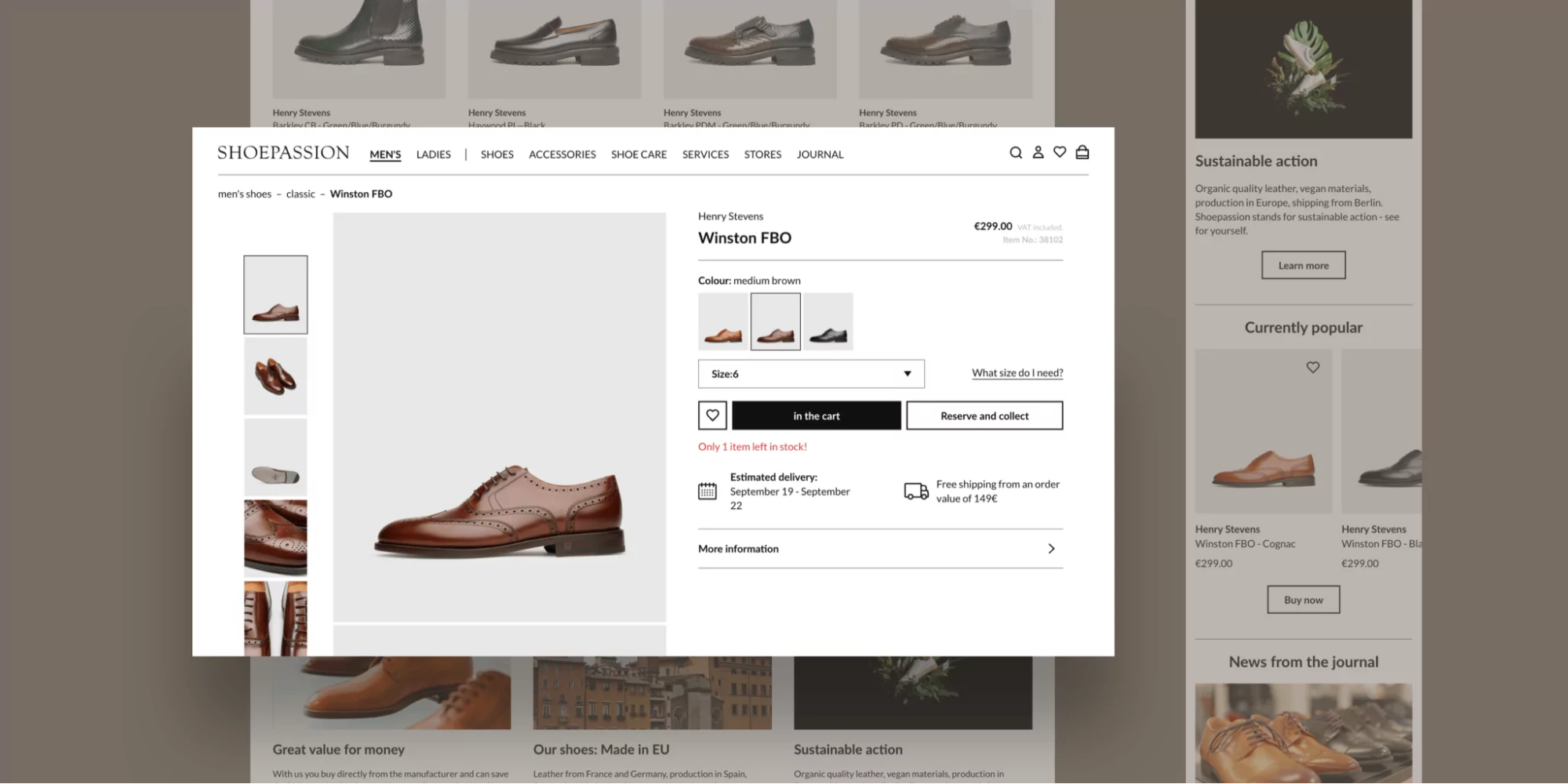 Shoepassion e-commerce store