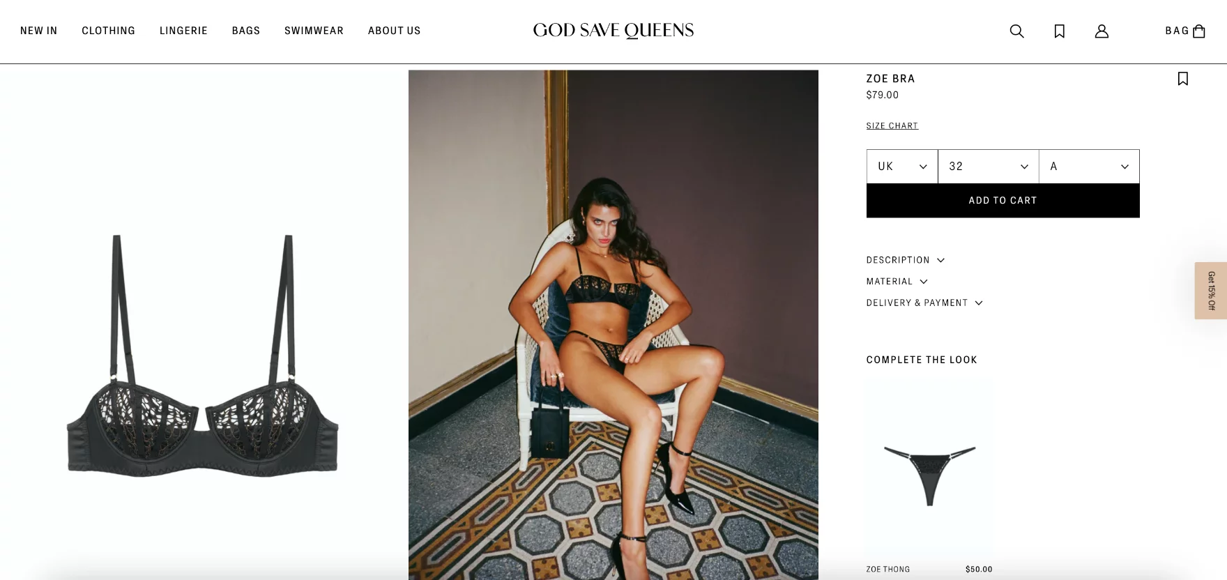 cross-selling - God Save Queens product page