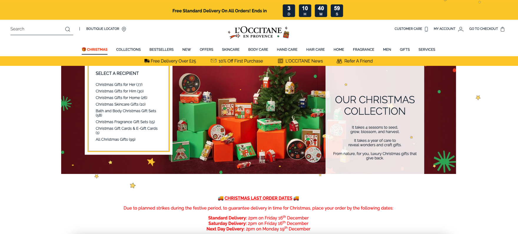 christmas website inspiration - L'Occitane