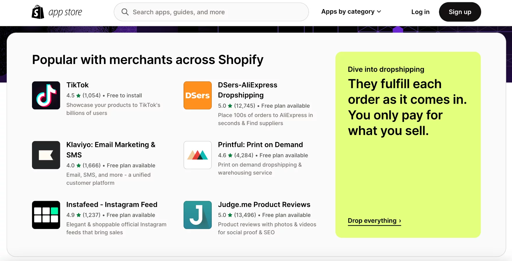 shopify app store