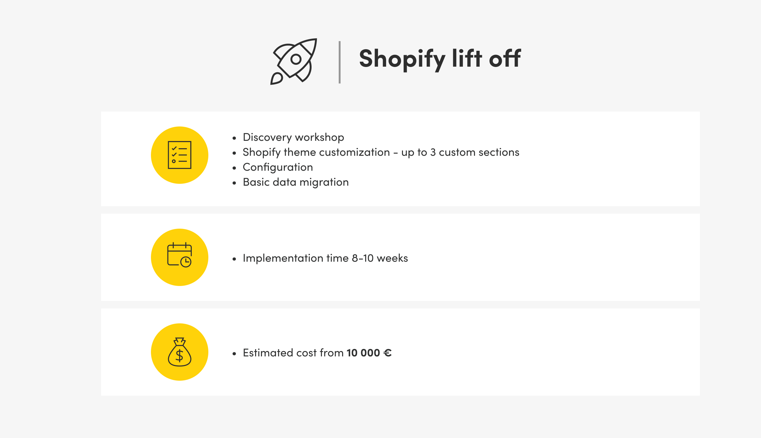 shopify lift off plan details