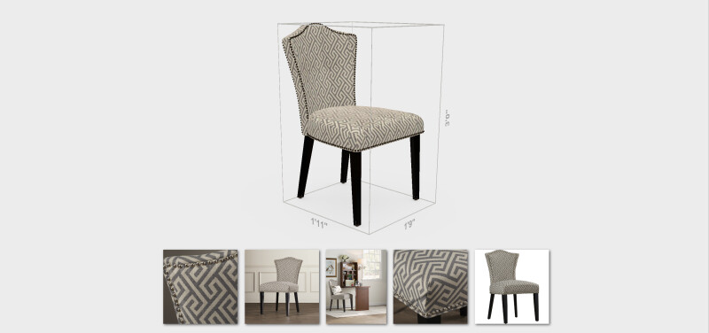 chair in AR at wayfair website