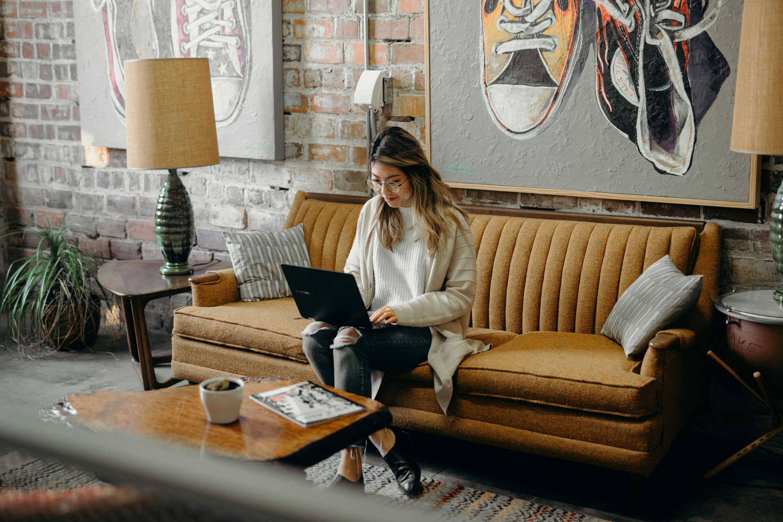 woman working in a modern interior