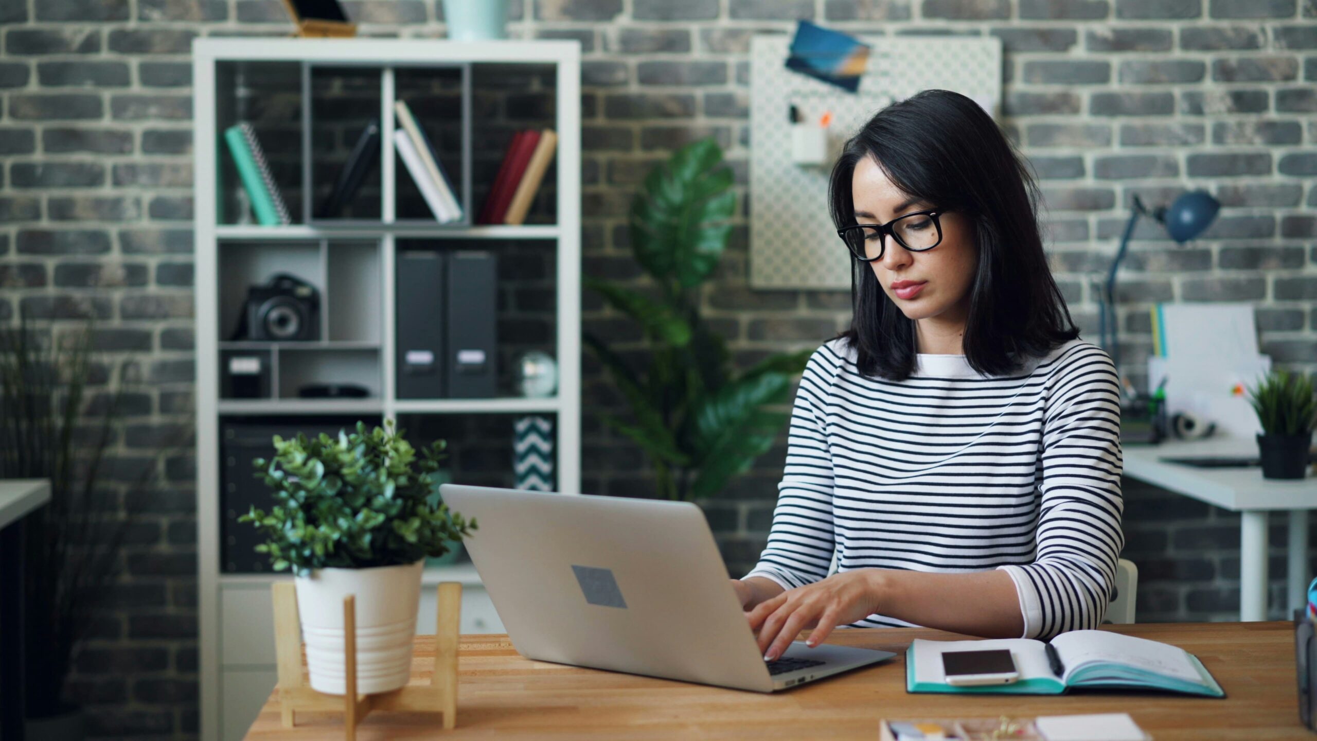 woman working on a laptop